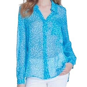 Diane Von Furstenberg blue silk blouse